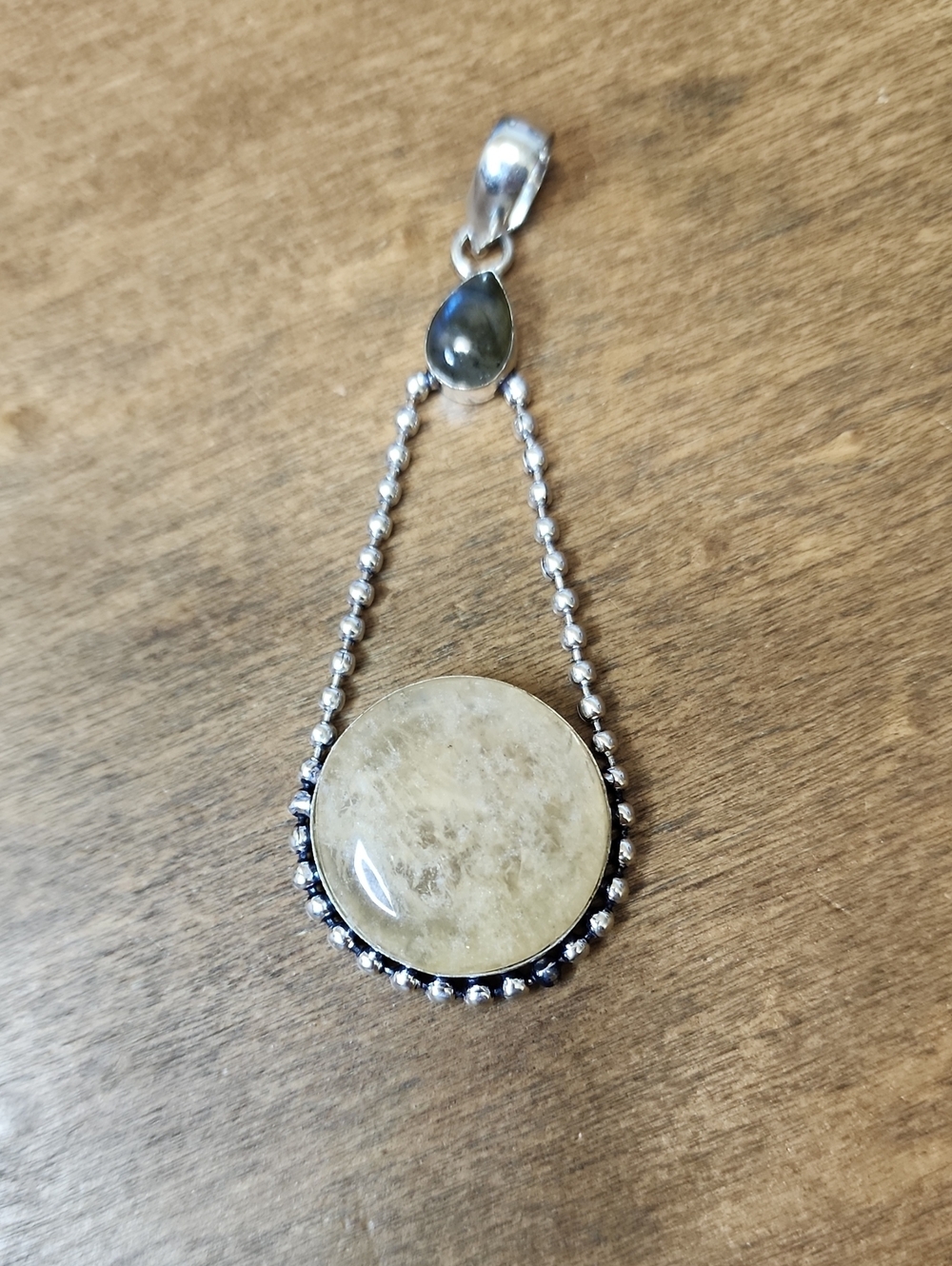 Peach Quartz Stone Pendant